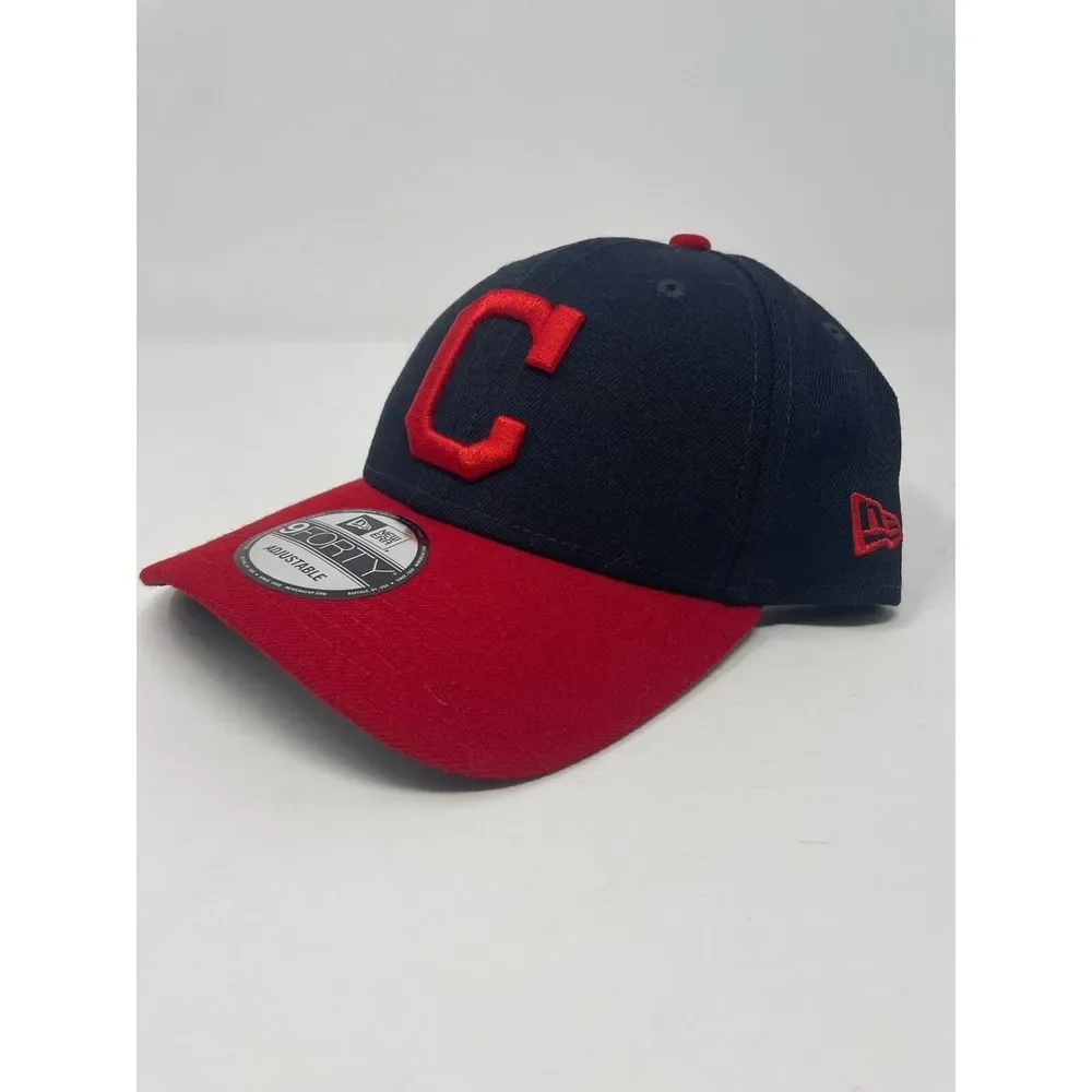 New Era 9FORTY MLB Cleveland Indians Guardians Navy Blue Mens Adjustable Hat NEW